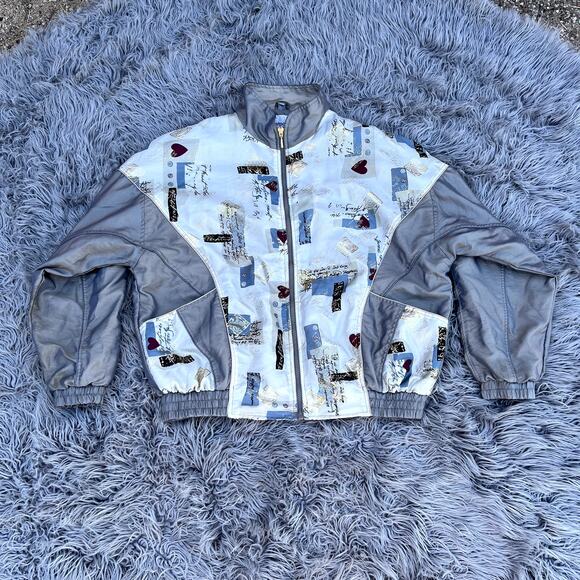 Vintage 90s Westport Ltd Shimmery Taupe Nylon Windbreaker Jacket Womens L - Picture 3 of 11